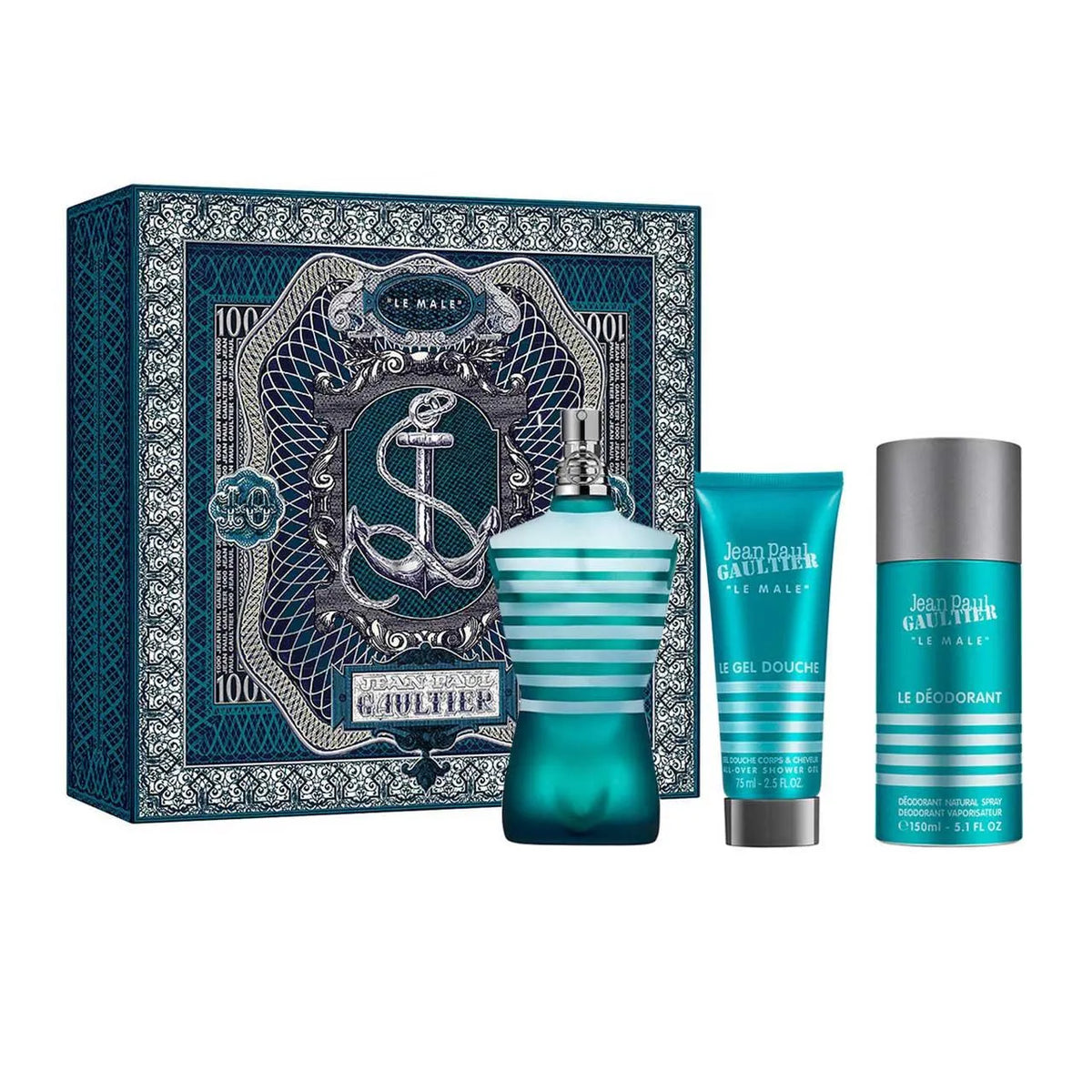 JEAN PAUL GAULTIER - Set 3 Piezas Le Male para Hombre EDT – Arome 