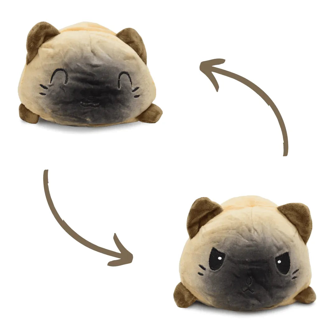 Peluche Gato Reversibles Feliz Enojado Arome México