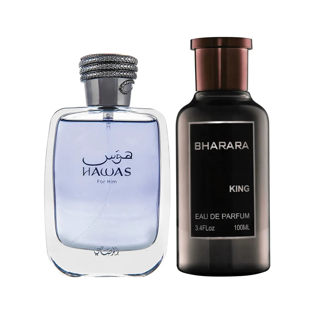 Bundle perfumes árabes para hombre: Hawas de Rasasi - King de Bharara